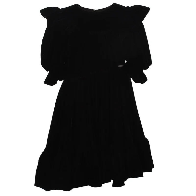 JESSIE AND JAMES BLACK DRIZZLE VELVET DRESS