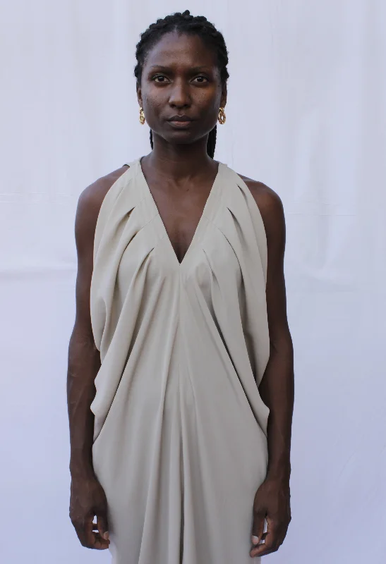 Sculptural Beige Dress