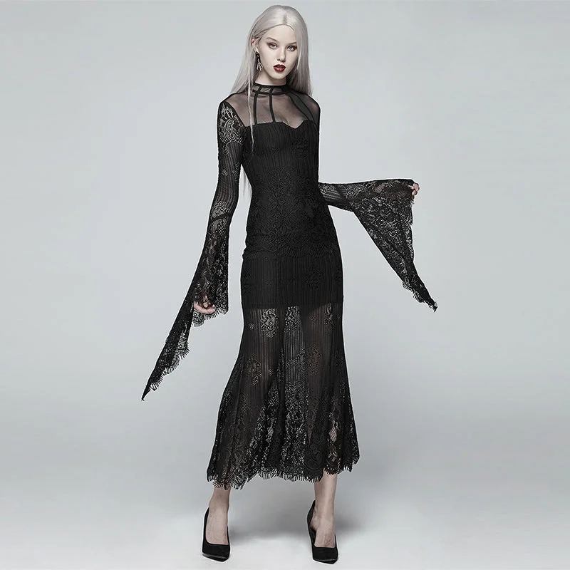 Gothic lace long sleeve dress