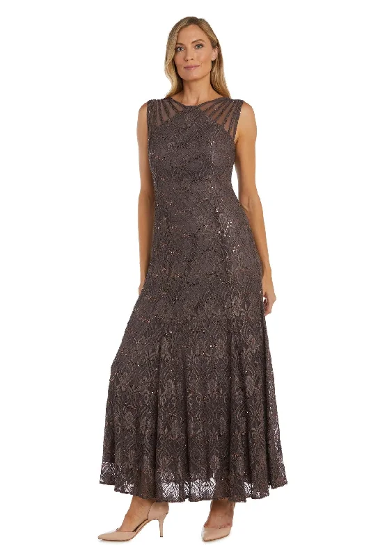 R&M Richards 3198P Long Formal Petite Lace Dress