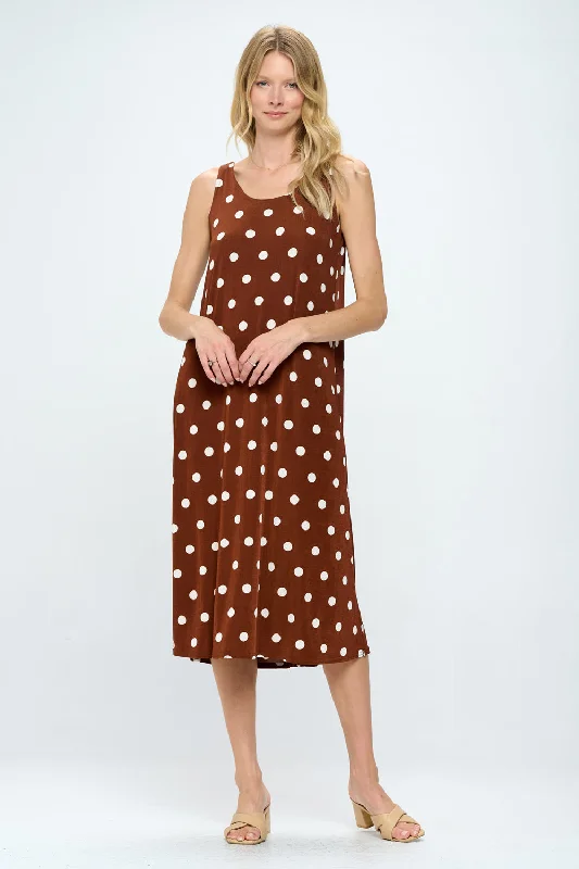 Plus Size Print Tank Long Dress Sleeveless- 7000BN-TXP1-W360