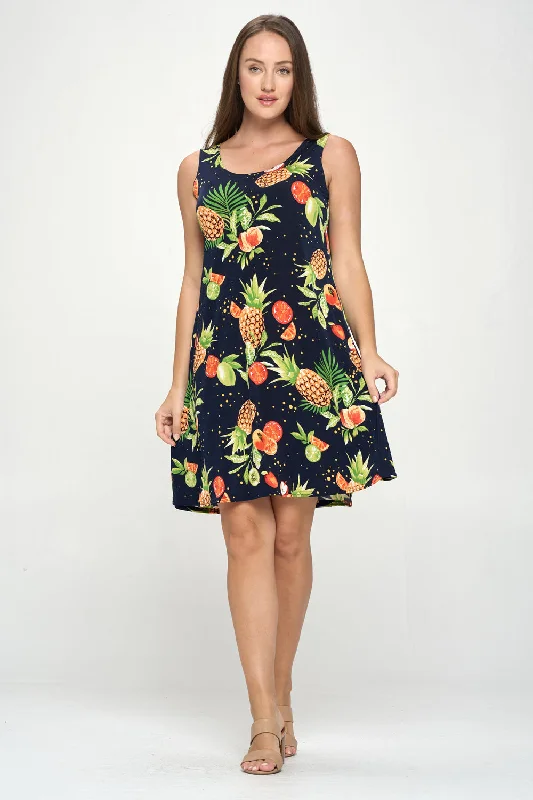 Plus Size Print Missy Tank Dress- 7003BN-TXP1-W327