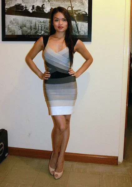 Grayscale Bandage/Bodycon Dress